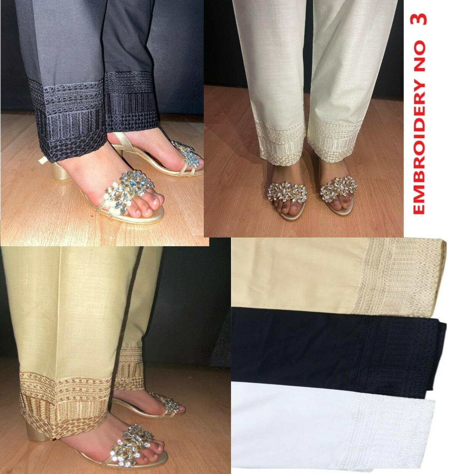 Embossed Trouser - White - Cotton - ZT376 - Silk Avenue Pakistan
