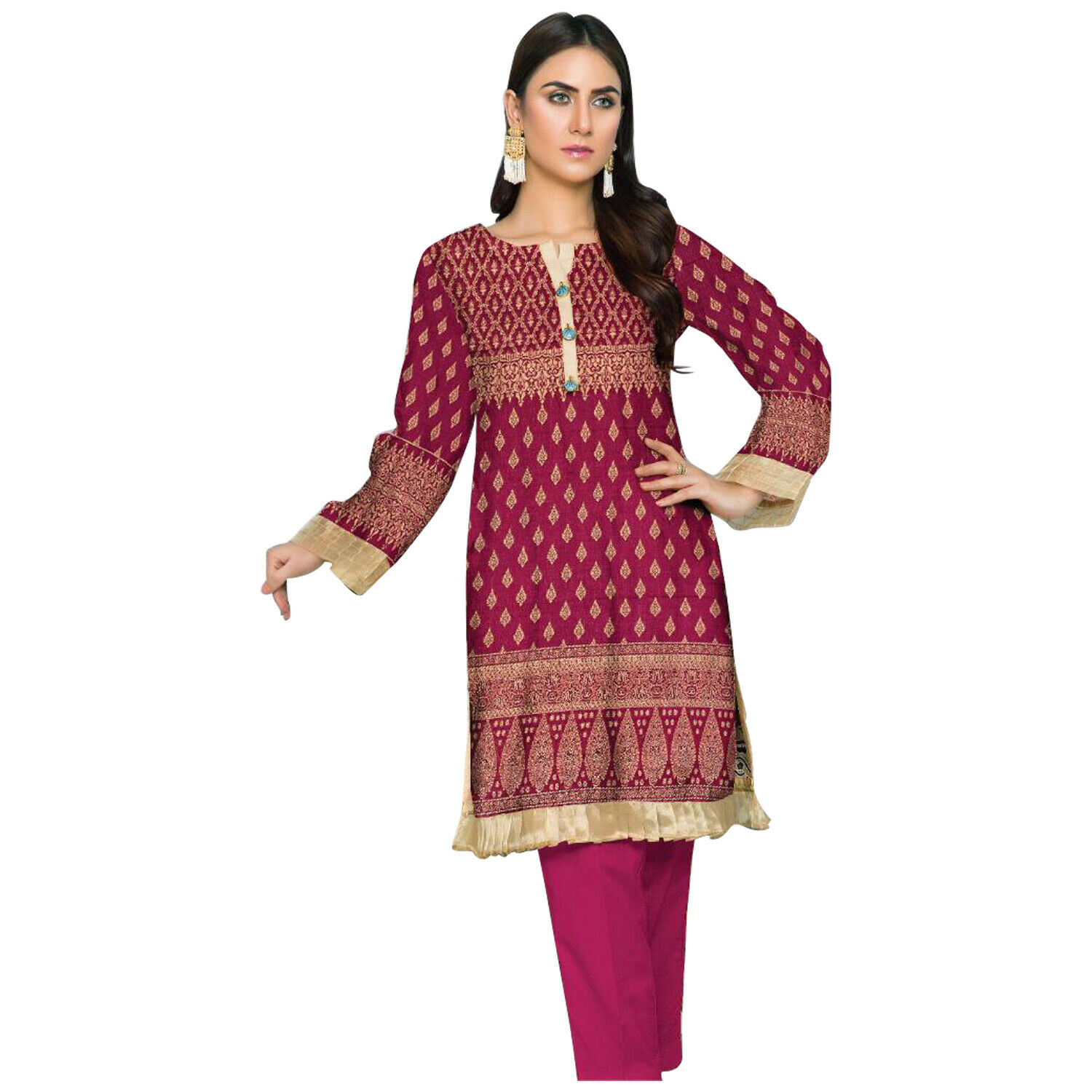 Stitched Ladies Shalwar Kameez Jacquard Pakistani/Indian Kurta