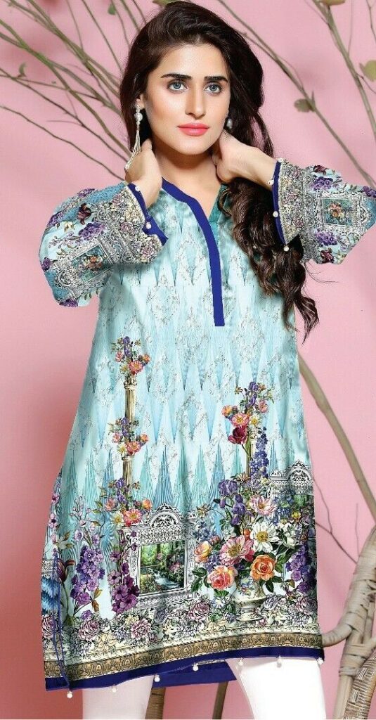 Women Indian Pakistani Kurti Kurta Cotton Designer Digital Print Tunic ...