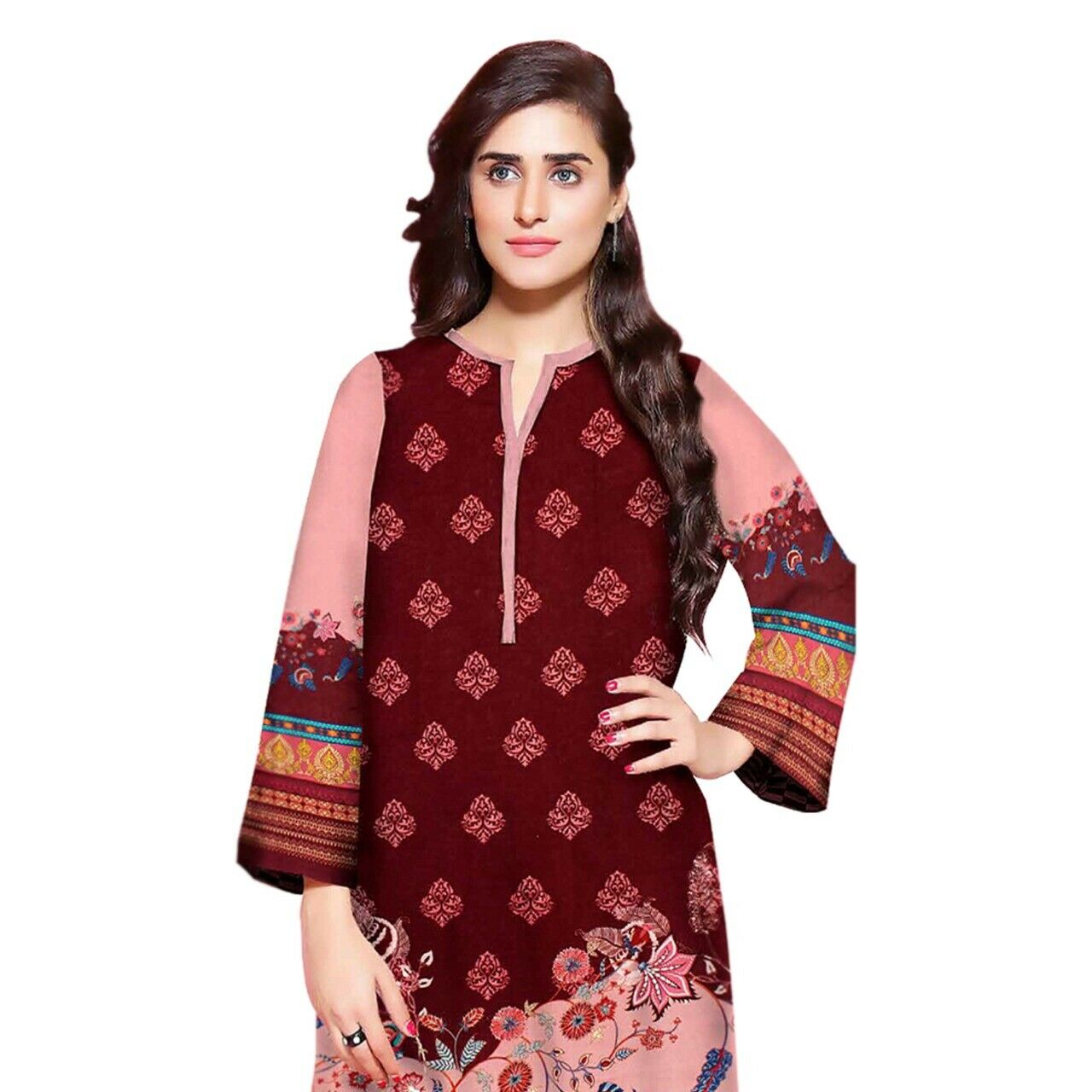 Plus Size Pakistani Indian Kurti Kurta Designer Cotton Digital Print Tunic 